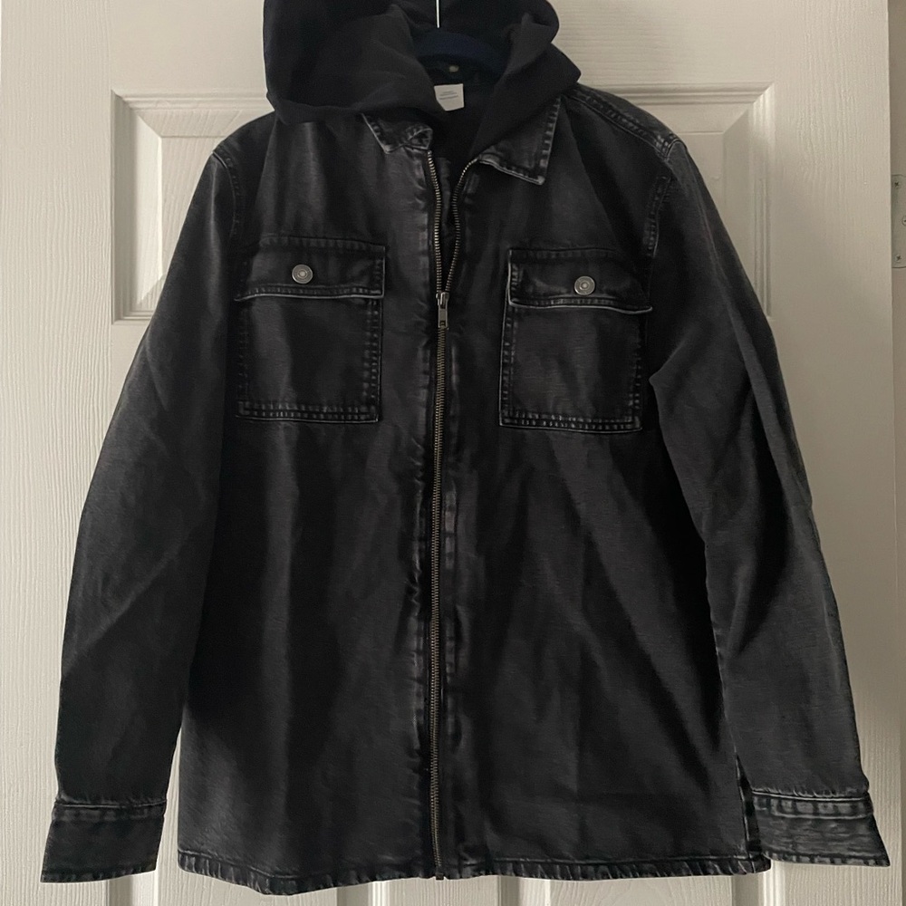 Stylish Black Denim Hooded Jacket for Kids